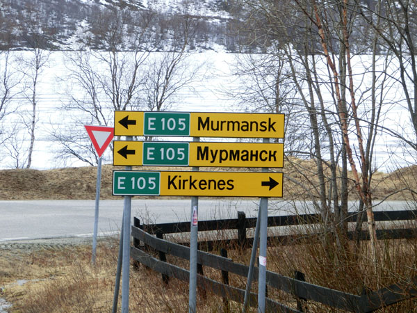 Veiskilt mot Murmansk