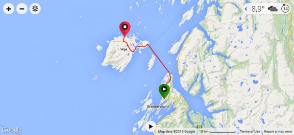 Dagens rute. Klikk på bildet for å se GPS-data med høydekurver m.m. på Garmin Connect.