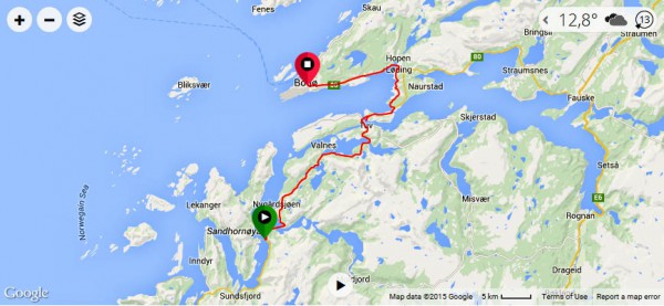 Dagens rute. Klikk på bildet for å se GPS-data med høydekurver m.m. på Garmin Connect.