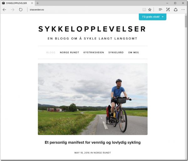 Lars Erik Siras blogg - SYKKELOPPLEVELSER